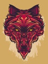 Ornamental wolf head illustration