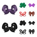 Ornamentals, frippery, finery and other web icon in cartoon,black style.Bow, ribbon, decoration, icons in set collection