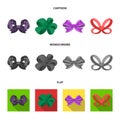 Ornamentals, frippery, finery and other web icon in cartoon,flat,monochrome style.Bow, ribbon, decoration, icons in set