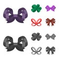 Ornamentals, frippery, finery and other web icon in cartoon,monochrome style.Bow, ribbon, decoration, icons in set