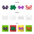 Ornamentals, frippery, finery and other web icon in cartoon,outline,flat style.Bow, ribbon, decoration, icons in set