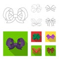 Ornamentals, frippery, finery and other web icon in outline,flat style.Bow, ribbon, decoration, icons in set collection.