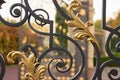 Ornamented curve metal fence.
