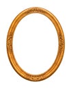 Ornamented gold plated empty picture frame Isolated on white Royalty Free Stock Photo