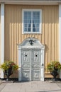 Ornamented grey door Norrtalje