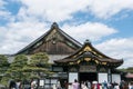 Ornamented roofs of Nijo Castle in Kyoto. Royalty Free Stock Photo