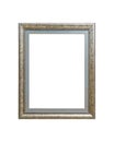 Ornamented wood empty picture frame Isolated on white background Royalty Free Stock Photo