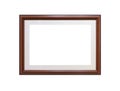 Ornamented wood empty picture frame Isolated on white background Royalty Free Stock Photo