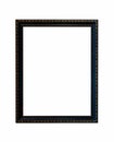 Ornamented wood empty picture frame Isolated on white background Royalty Free Stock Photo