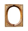 Ornamented, wooden empty oval picture frame