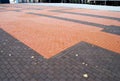 Pavement tiles - combined orange and brown klinker tiles Royalty Free Stock Photo