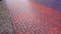 Pavement tiles - combined red and brown klinker tiles Royalty Free Stock Photo