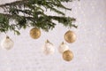 Ornaments on Christmas tree Royalty Free Stock Photo