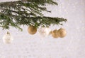 Ornaments on Christmas tree Royalty Free Stock Photo
