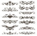 Ornaments elements floral retro corners frames borders stickers art deco design