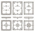 Ornaments elements floral retro corners frames borders stickers art deco design illustration Royalty Free Stock Photo