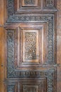 Ornaments of the wooden aged antique door, Old Cairo, Egypt