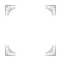 Ornametal decorative corners. Filigree flourish vintage page divider. Scroll elemetns. Vector.