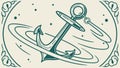 Ornate Anchor in Stylized Frame Classic Maritime Symbol, vector design Generative AI Royalty Free Stock Photo