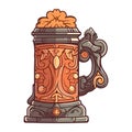 Ornate ancient beer mug