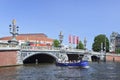 Ornate ancient bridge in Amsterdam Old Town. Royalty Free Stock Photo