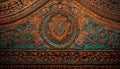 Ornate ancient Buddhist tapestry, symbol of spirituality generated by AI