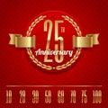 Ornate anniversary golden emblem