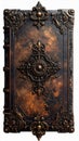 Ornate Antique Book with Intricate Metalwork Binding on White Background Royalty Free Stock Photo