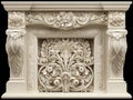 ornate antique fireplace mantel Royalty Free Stock Photo