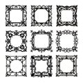 Ornate antique frame collection. Element design set for decoration. Vector illustration