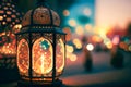 ornate Arabic lantern for Ramadan Generative AI