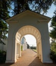 Ornate arch at newly renovated Gunnersbury Park and Museum on the Gunnersbury Estate, West London UK