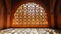 Ornate Arch Window Illuminates Interior Space Royalty Free Stock Photo