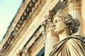 Ornate architectural detail with classical statue Royalty Free Stock Photo
