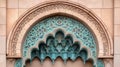 Ornate Archway with Intricate Teal Mosaic Detailing