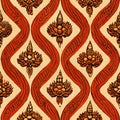 Ornate asian-inspired designs seamless pattern Royalty Free Stock Photo