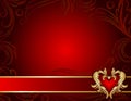 Ornate background with heart shape