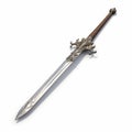 Ornate Backsword: Detailed 3d Rendering On White Background