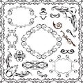 Ornate baroque graphic art set