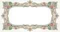 Ornate baroque rectangular frame with elaborate scrollwork and architectural details Royalty Free Stock Photo