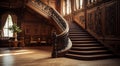 Ornate Baroque Staircase in Opulent Historical Interior