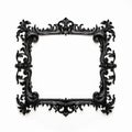 Vintage Black Frame With Ornate Floral Design On White Background Royalty Free Stock Photo