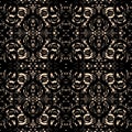 Ornate black guipure, lace seamless pattern vector