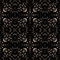 Ornate black guipure, lace seamless pattern vector