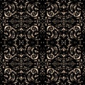 Ornate black guipure, lace seamless pattern vector