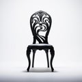 Ornate Black Leather Chair With Kazuki Takamatsu And John Wilhelm Design