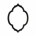 Ornate black quatrefoil mirror frame on a white background decorative Royalty Free Stock Photo