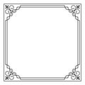 Ornate black square frame. Royalty Free Stock Photo