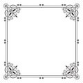 Ornate black square frame Royalty Free Stock Photo