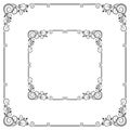 Ornate black square frames Royalty Free Stock Photo